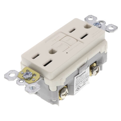 Radiant Spec-Grade Tamper-Resistant Self-Test GFCI Receptacle, NEMA 15-5R, 15A - Light Almond (125V)
