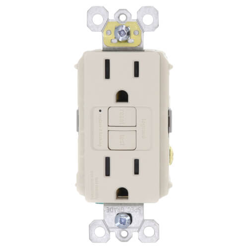 Radiant Spec-Grade Tamper-Resistant Self-Test GFCI Receptacle, NEMA 15-5R, 15A - Light Almond (125V)