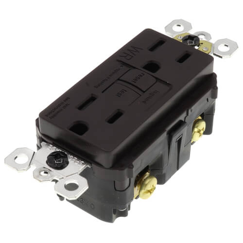 Main product image of Radiant Spec-Grade Weather-Resistant Self-Test GFCI Receptacle, NEMA 15-5R, 15A - Brown (125V)
