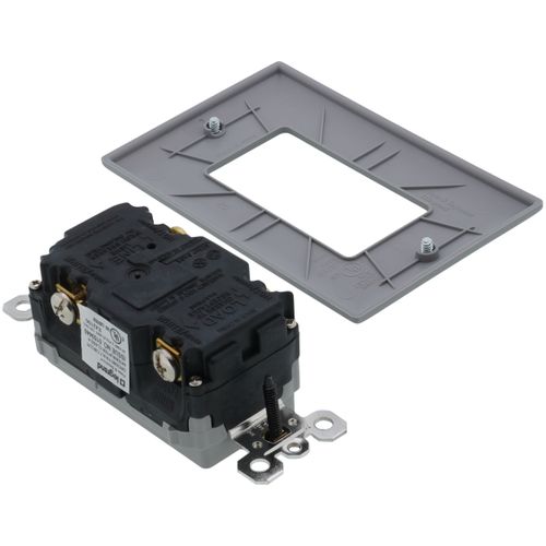 Main product image of Radiant Spec-Grade Weather-Resistant Self-Test GFCI Receptacle, NEMA 15-5R, 15A - Gray (125V)