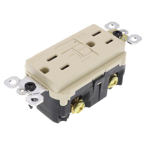 Main product image of Radiant Spec-Grade Weather-Resistant Self-Test GFCI Receptacle, NEMA 15-5R, 15A - Ivory (125V)