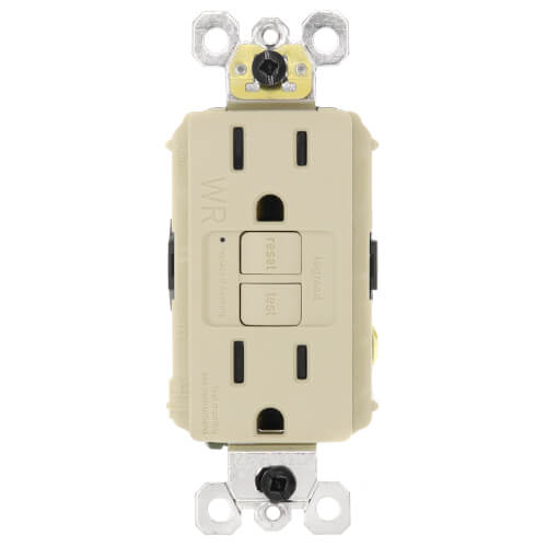 Main product image of Radiant Spec-Grade Weather-Resistant Self-Test GFCI Receptacle, NEMA 15-5R, 15A - Ivory (125V)