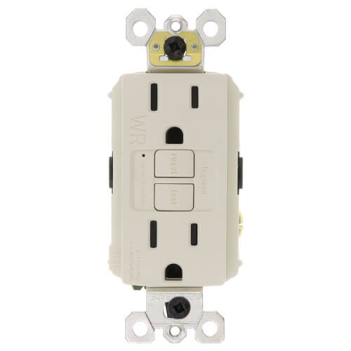 Radiant Spec-Grade Weather-Resistant Self-Test GFCI Receptacle, NEMA 15-5R, 15A - Light Almond (125V)