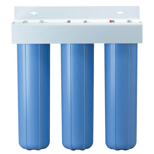 Main product image of BBFS-222, Three 1" #20 Big Blue Basic Multi-Stage Filtration System (90 PSI)