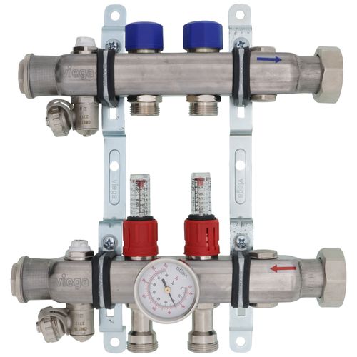 Main product image of 2-Loop ProRadiant Stainless Steel Manifold Shut-Off/Balancing/Flow Meters