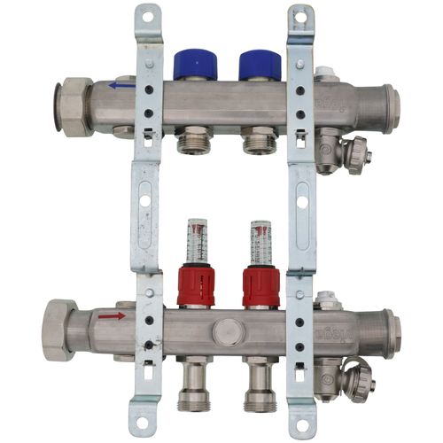 Main product image of 2-Loop ProRadiant Stainless Steel Manifold Shut-Off/Balancing/Flow Meters
