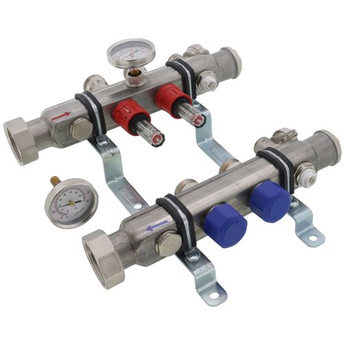 Main product image of 2-Loop ProRadiant Stainless Steel Manifold Shut-Off/Balancing/Flow Meters