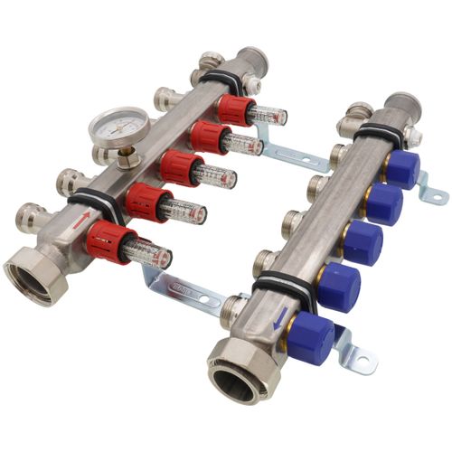 Main product image of 5-Loop ProRadiant Stainless Steel Manifold Shut-Off/Balancing/Flow Meters