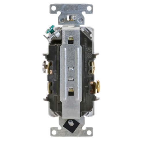 Main product image of Decora Plus Duplex Receptacle, Back/Side Wired, 15A, NEMA 5-15R, 2P, Light Almond (125V)