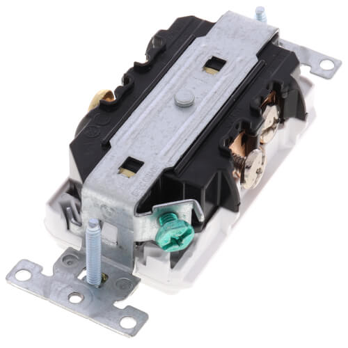 Main product image of 2 Pole Decora Plus Duplex Receptacle, Side Wired, 15A, NEMA 5-15R, White - (125V)