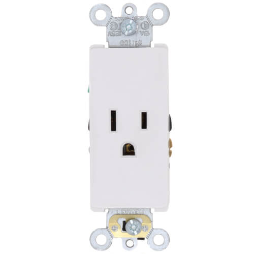 Main product image of Decora Plus Single Receptacle, 15A, NEMA 5-15R, 2P - White (125V)