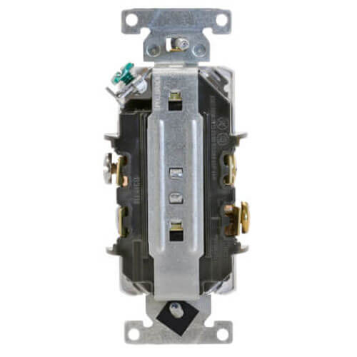 Main product image of 2 Pole Decora Plus Duplex Receptacle, Back and Side Wired, 15A, NEMA 5-15R, White - (125V)