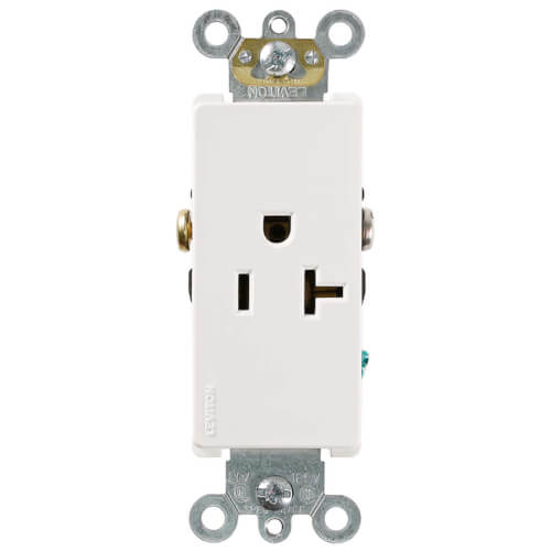 Main product image of Decora Plus Commercial Grade Single Receptacle - White (20A, 125V)