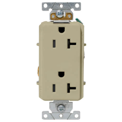 Main product image of Decora Plus Duplex Receptacle, Side Wired, 15A, NEMA 5-20R, 2P, Ivory (125V)