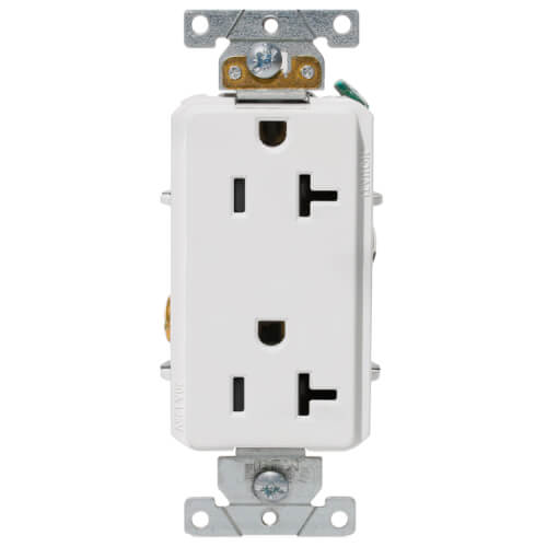 Main product image of Decora Plus Duplex Receptacle, Side Wired, 15A, NEMA 5-20R, 2P, White (125V)