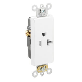 Main product image of Decora Plus Single Receptacle, 20A, NEMA 5-20R, 2P - White (125V)