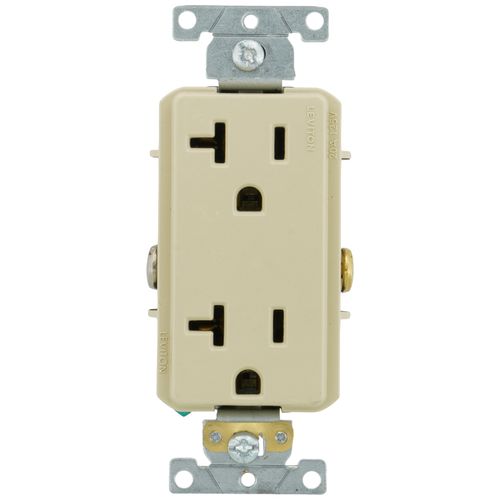 Main product image of Decora Plus Duplex Receptacle, 20A, Commercial Grade - Ivory (125V)