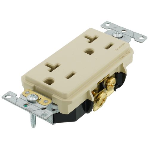 Main product image of Decora Plus Duplex Receptacle, 20A, Commercial Grade - Ivory (125V)