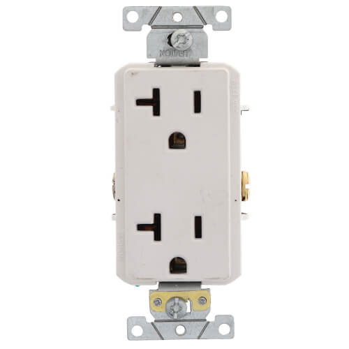 Main product image of Decora Plus Duplex Receptacle, 20A, Commercial Grade - White (125V)