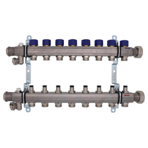 8-Loop ProRadiant Stainless Steel Manifold Shut-Off/Balancing for Model 2879