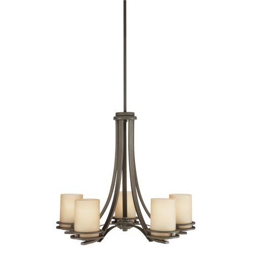 Main product image of Hendrik 21.5" 5 Light Chandelier w/ Light Umber Etched Glass (Olde Bronze)