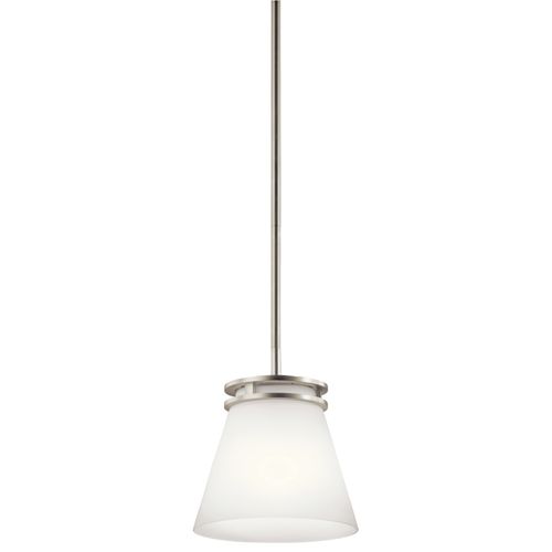 Main product image of Hendrik 8.75" 1 Light Mini Pendant w/ Satin Etched Cased Opal Glass (Brushed Nickel)