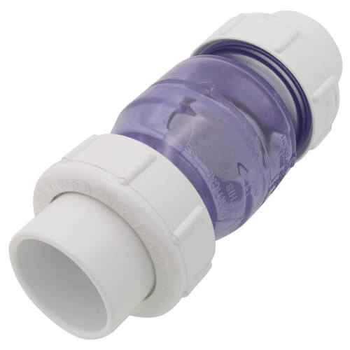 Main product image of 1-1/2" IPS PVC Clear True Union Swing Check Valve (Socket)