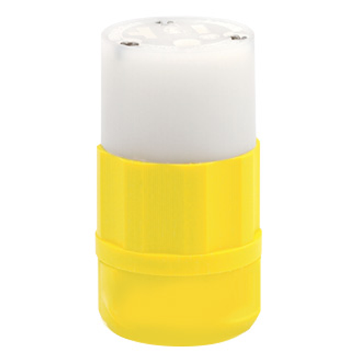 Main product image of 20A, 250V NEMA 6-20R, 2P, 3W, Connector, Straight Blade, Grounding, (Yellow)-WHITE