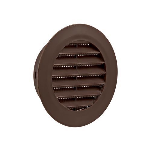 Main product image of 4" Brown Plastic Flush Mount Round Soffit Vent, Friction Fit