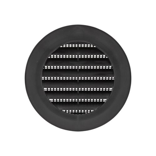 Main product image of 4" Black Plastic Flush Mount Round Soffit Vent, Friction Fit