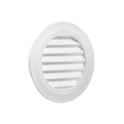 Main product image of 4" White Plastic Flush Mount Round Soffit Vent, Friction Fit