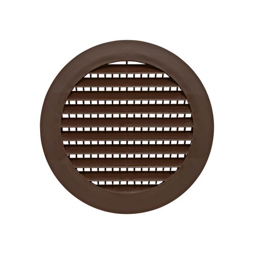 Main product image of 6" Brown Plastic Flush Mount Round Soffit Vent, Friction Fit
