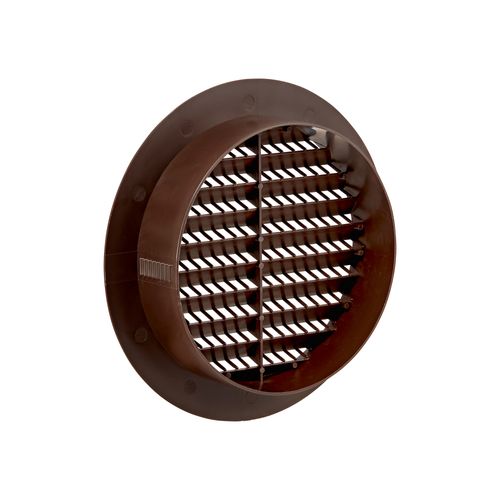 Main product image of 6" Brown Plastic Flush Mount Round Soffit Vent, Friction Fit