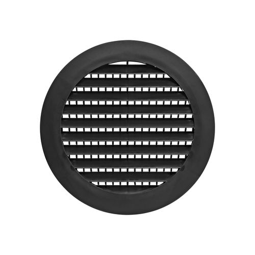 Main product image of 6" Black Plastic Flush Mount Round Soffit Vent, Friction Fit