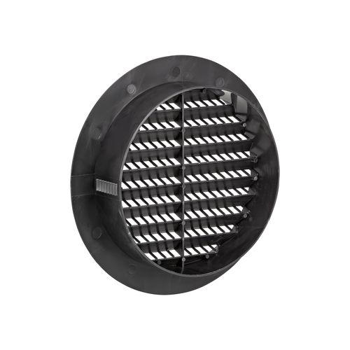 Main product image of 6" Black Plastic Flush Mount Round Soffit Vent, Friction Fit