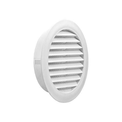 Main product image of 6" White Plastic Flush Mount Round Soffit Vent, Friction Fit