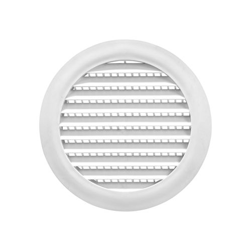 Main product image of 6" White Plastic Flush Mount Round Soffit Vent, Friction Fit