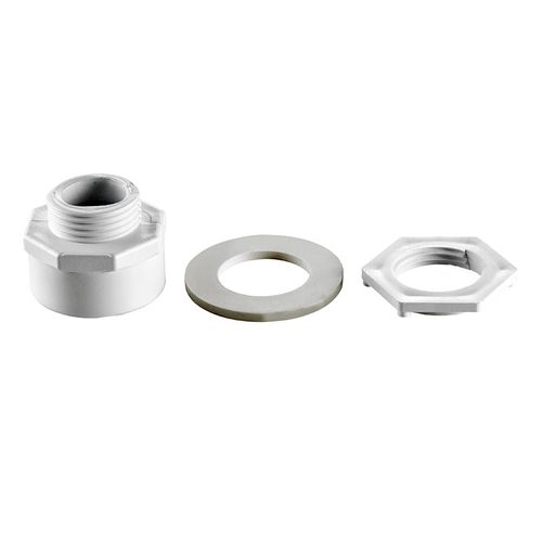 Main product image of 29" x 31" High-Impact Plastic Washing Machine Pan w/ 1" Drain Adapter