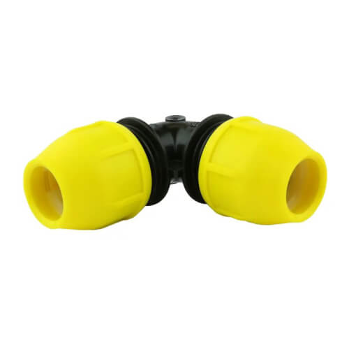 1" IPS Underground Yellow Poly Gas Pipe 90-Degree Elbow (SDR 11)