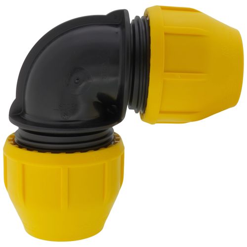 Main product image of 1-1/2" IPS Underground Yellow Poly Gas Pipe 90-Degree Elbow (SDR 11)