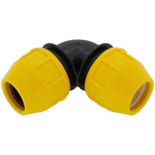 Main product image of 1-1/2" IPS Underground Yellow Poly Gas Pipe 90-Degree Elbow (SDR 11)