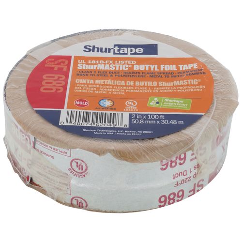 Main product image of SF 686 ShurMASTIC Silver Printed Indoor/Outdoor Roll Mastic Foil Tape (2" x 100')