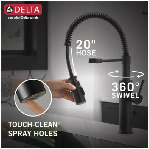 Main product image of Single-Handle Pull-Down Spring Kitchen Faucet (Matte Black)
