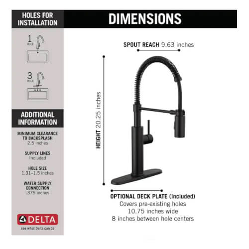 Main product image of Single-Handle Pull-Down Spring Kitchen Faucet (Matte Black)