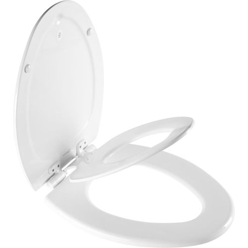 Main product image of Mayfair NextStep2 Elongated Enameled Wood Toilet Seat, STA-TITE, Easy-Clean, Whisper-Close (White)