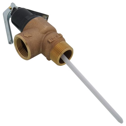 Main product image of 1" MNPT Commercial ASME T&P Relief Valve (5" Element, 125 psi)