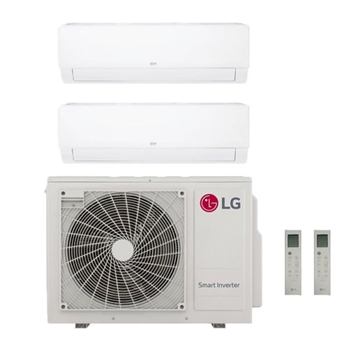Main product image of 18,000 BTU, R-32, 22.5 SEER2 Ductless Two Zone Heat Pump Package (7+7)