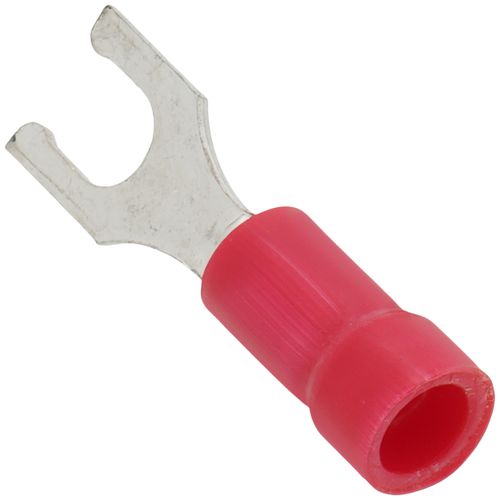 Main product image of Vinyl Insulated Locking Fork Terminal, 22-16 AWG, Bolt #8 (Copper)