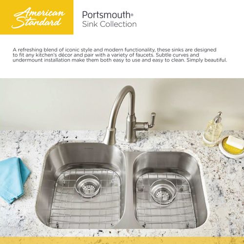 Main product image of Portsmouth 18" x 16" Stainless Steel Undermount 1-Bowl Kitchen Sink (Stainless Steel)