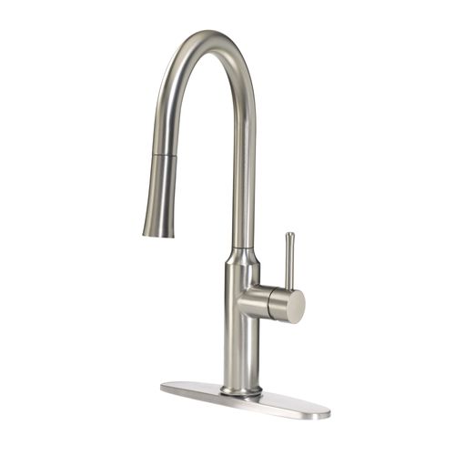 Main product image of Single Handle Kitchen Faucet w/ Pull-Down Sprayer (Satin FInish), 19-400S